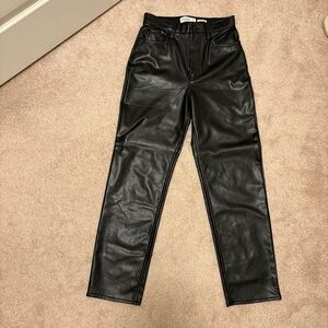 Abercrombie & Fitch Vegan Leather Pants in Black